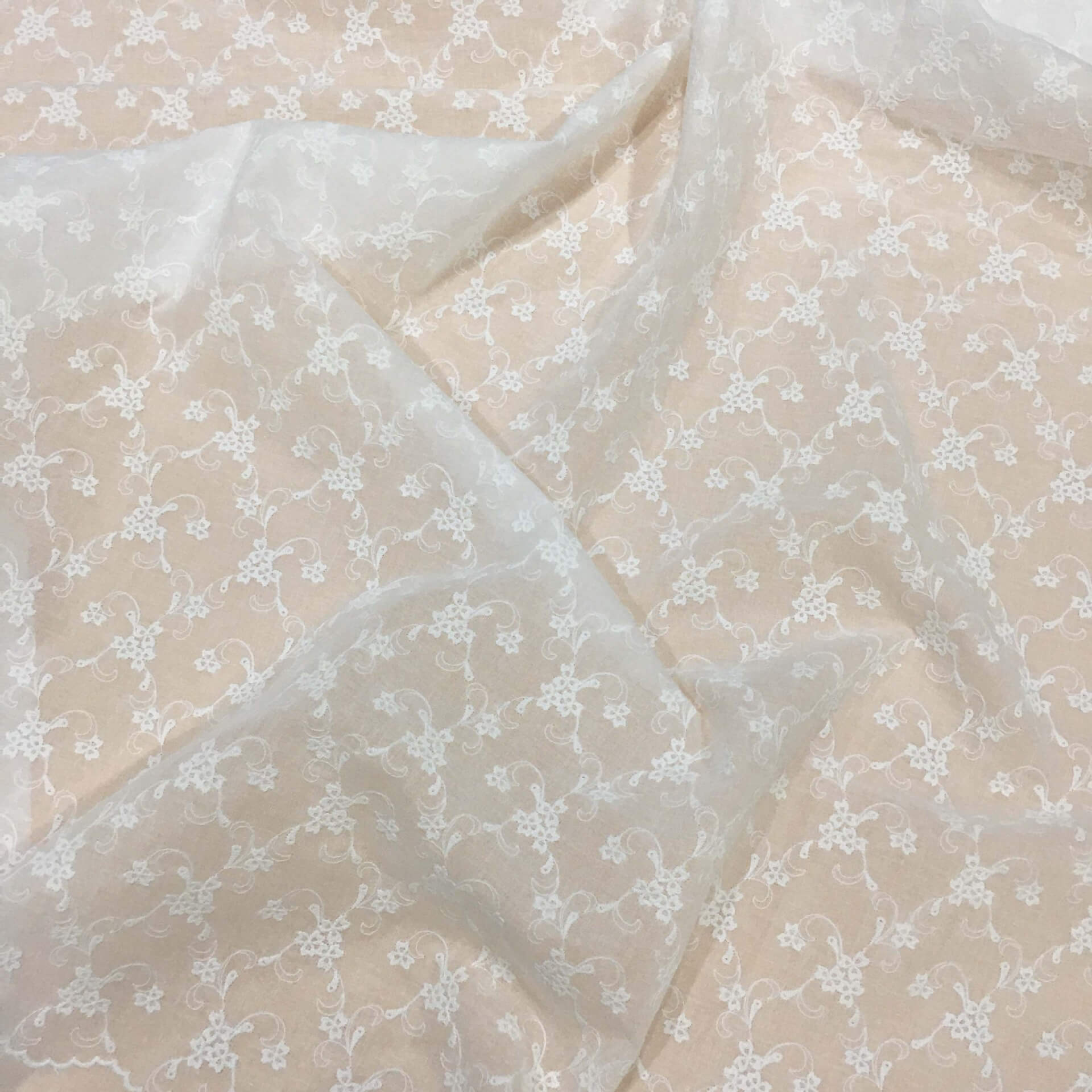 Embroidered Fabric Dress White 100% Cotton for Women's Wear Wholesale 4